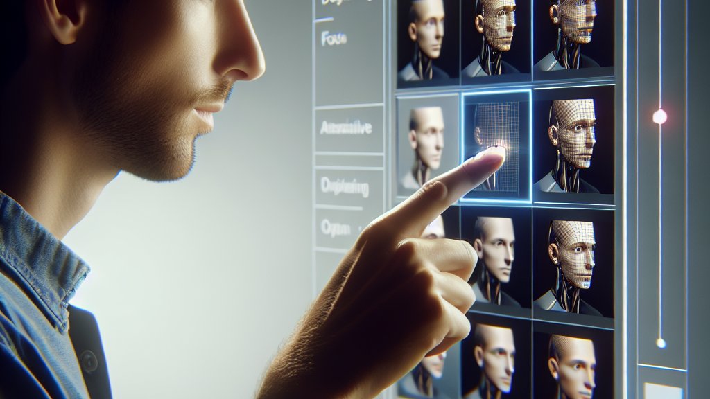 Un usuario principiante seleccionando opciones en una interfaz de edición de video automatizada en una plataforma de IA
